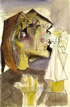 抽象的かつ装飾的 Painting - La femme qui pleure 13 1937 キュビスム